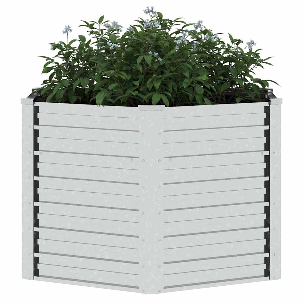 316898 vidaXL Garden Raised Bed 129x77 cm Galvanized Steel Silver 4