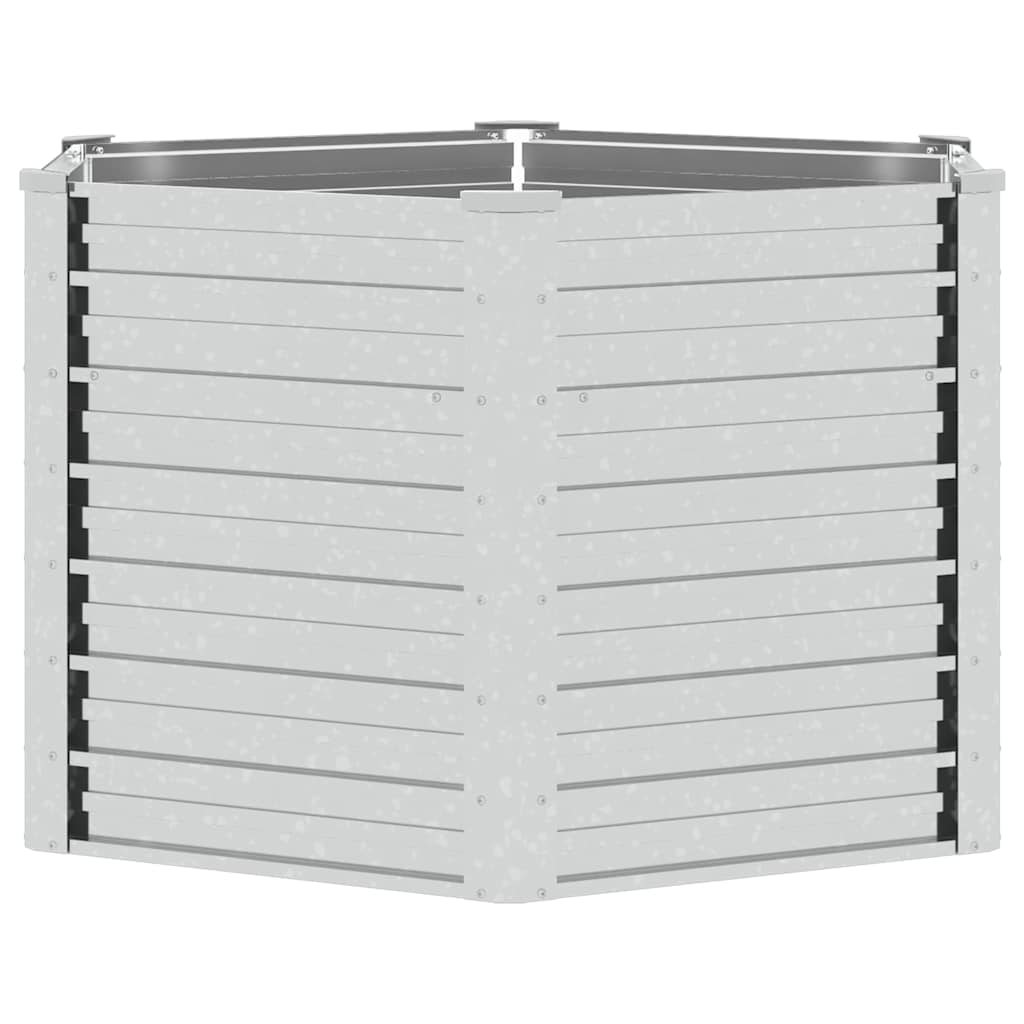 316898 vidaXL Garden Raised Bed 129x77 cm Galvanized Steel Silver 5