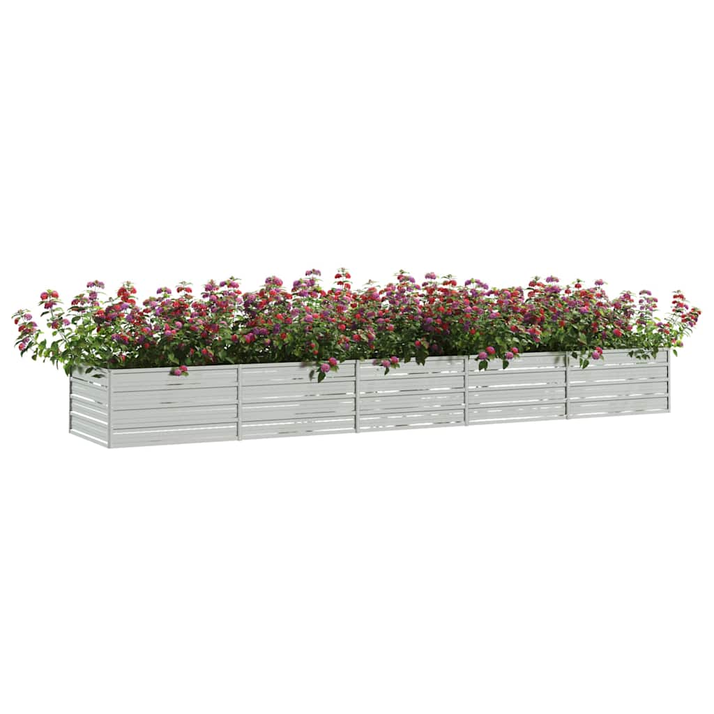 vidaXL Garden Raised Bed | Silver | Galvanised steel | 400x80x45 cm | Durable 3