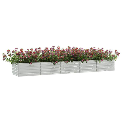 vidaXL Garden Raised Bed | Silver | Galvanised steel | 400x80x45 cm | Durable 3