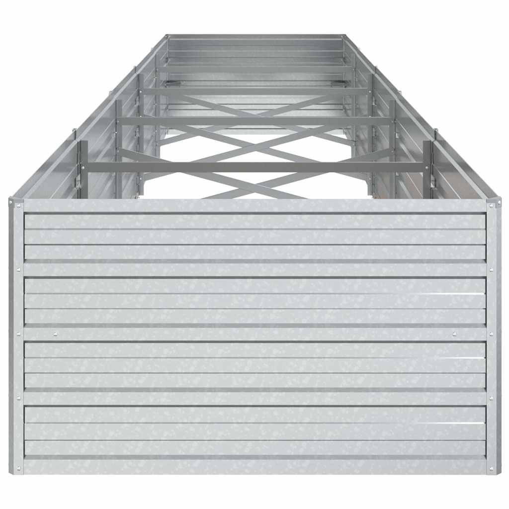 vidaXL Garden Raised Bed | Silver | Galvanised steel | 400x80x45 cm | Durable 5