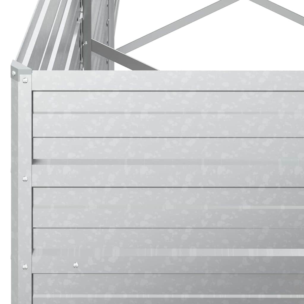 vidaXL Garden Raised Bed | Silver | Galvanised steel | 400x80x45 cm | Durable 6