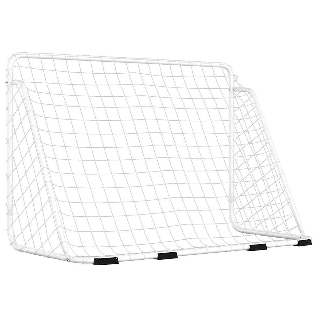 vidaXL Football Goal with Net White 180x90x120 cm Steel 5