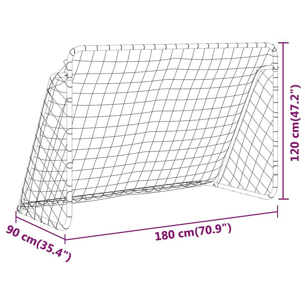 vidaXL Football Goal with Net White 180x90x120 cm Steel 6