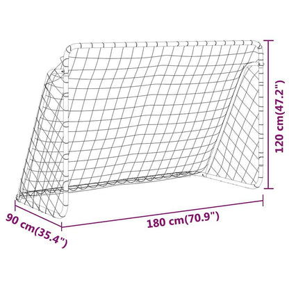 vidaXL Football Goal with Net White 180x90x120 cm Steel 6