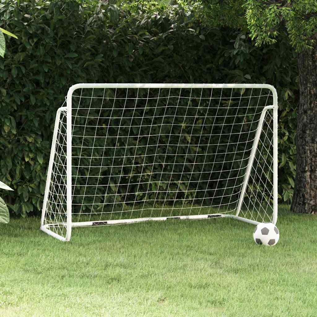 vidaXL Football Goal with Net White 180x90x120 cm Steel 1