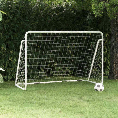 vidaXL Football Goal with Net White 180x90x120 cm Steel 1