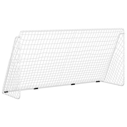 Football Goal with Net White Steel 366 cm 182 cm 122 cm