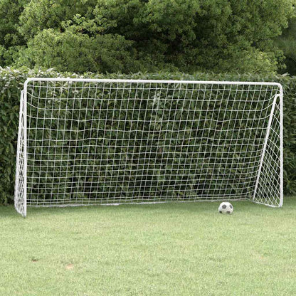 Football Goal with Net White Steel 366 cm 182 cm 122 cm