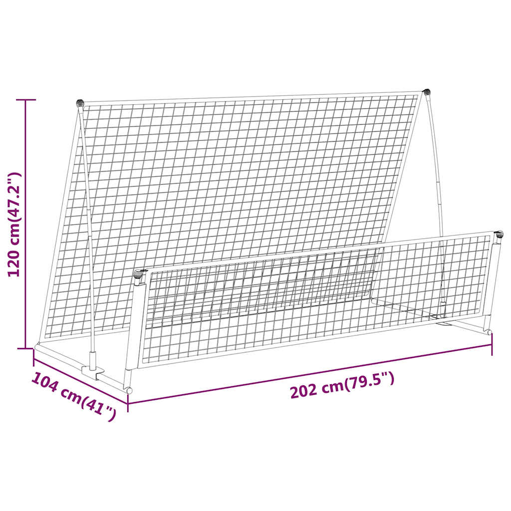 vidaXL 2 in 1 Soccer Rebounder Football Goal 202x104x120 cm Steel 6