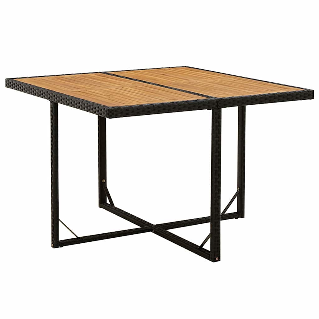 vidaXL Garden Table | Black and Natural Wood 1