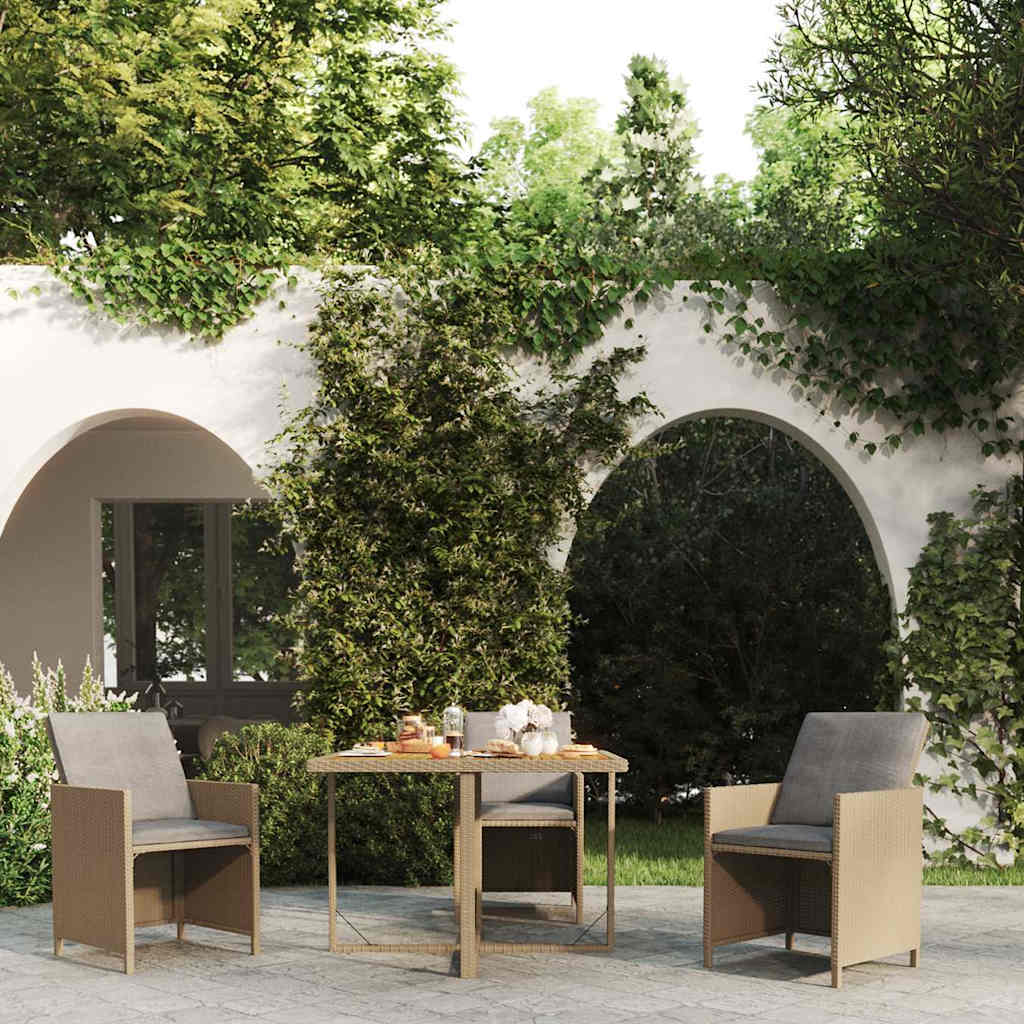 vidaXL Garden Table | Beige and black 1