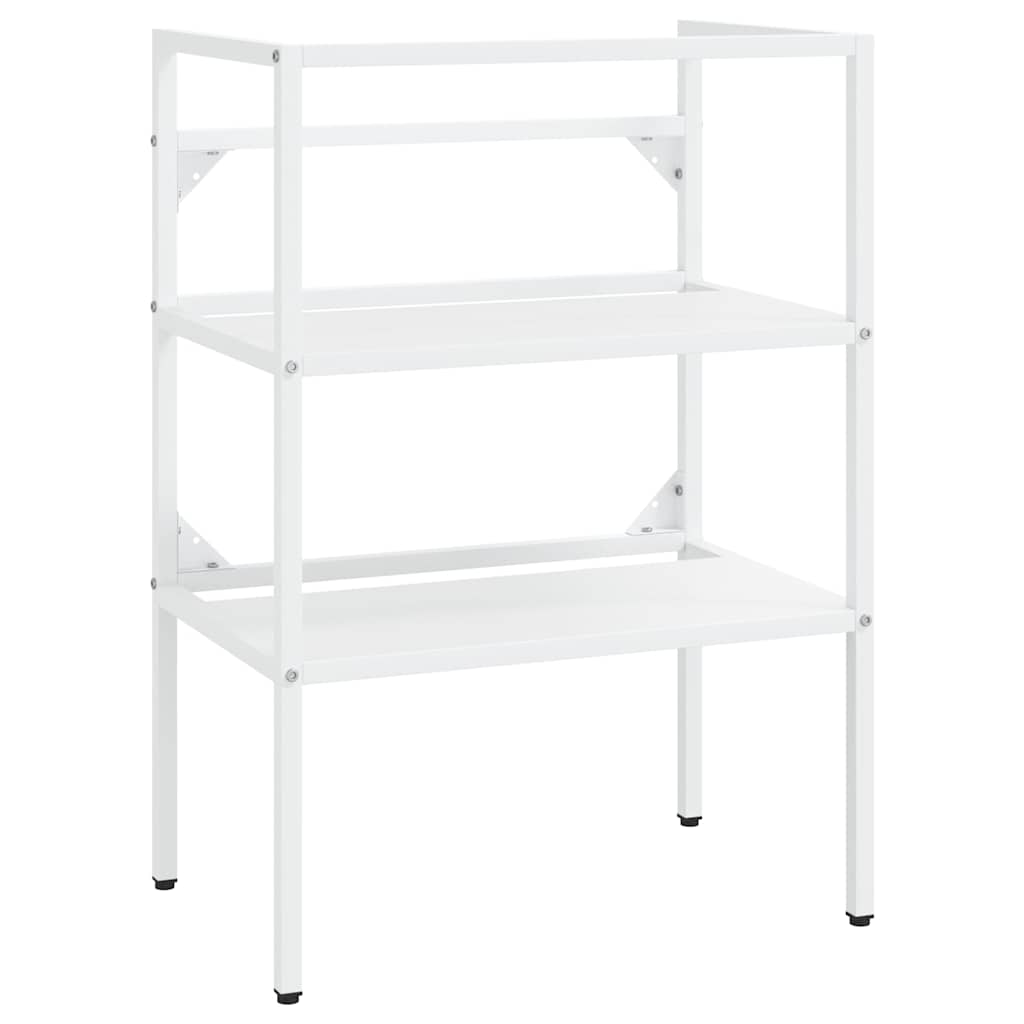 vidaXL Bathroom Washbasin Frame | White | Powder-coated iron | 59x38x83 cm 2