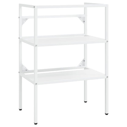 vidaXL Bathroom Washbasin Frame | White | Powder-coated iron | 59x38x83 cm 2