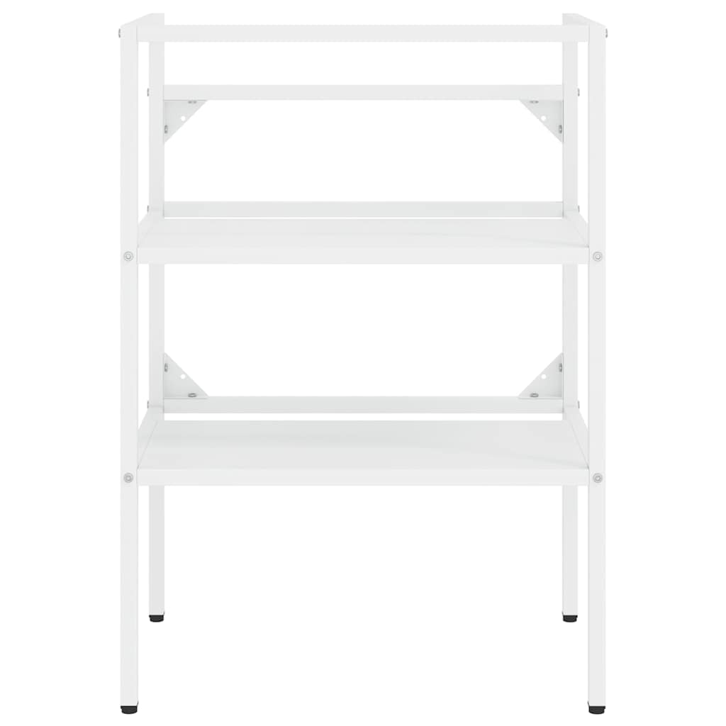 vidaXL Bathroom Washbasin Frame | White | Powder-coated iron | 59x38x83 cm 4