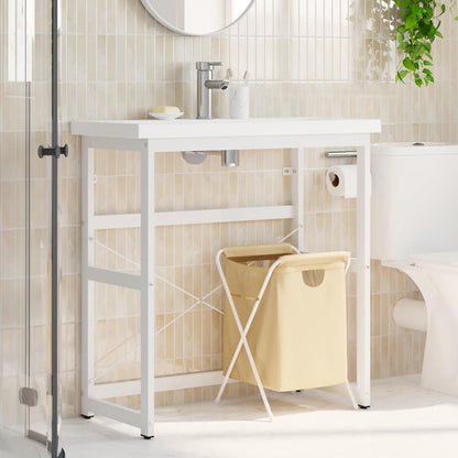 vidaXL Bathroom Washbasin Frame | White | Powder-coated iron | Medium 3