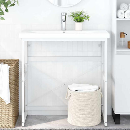 vidaXL Bathroom Washbasin Frame | White | Powder-coated iron | Medium 1