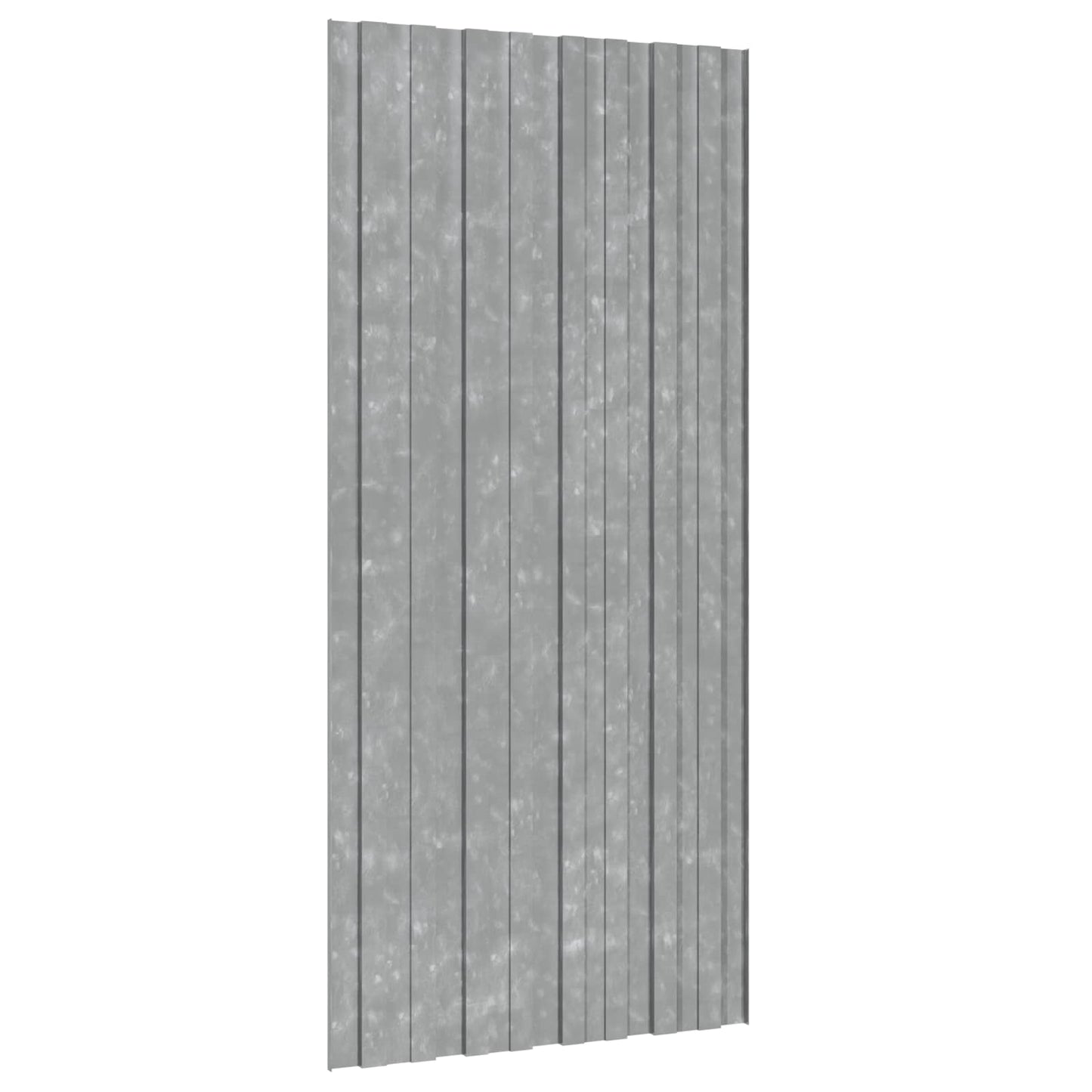 vidaXL Roof Panel 12 pcs Silver 100 x 45 cm Galvanised steel 5