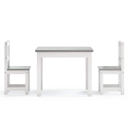 vidaXL Children Table And Chair Set | White and grey | MDF | Small | Ergonomic 3