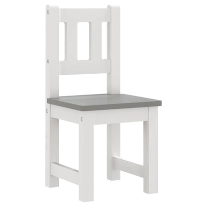 vidaXL Children Table And Chair Set | White and grey | MDF | Small | Ergonomic 4