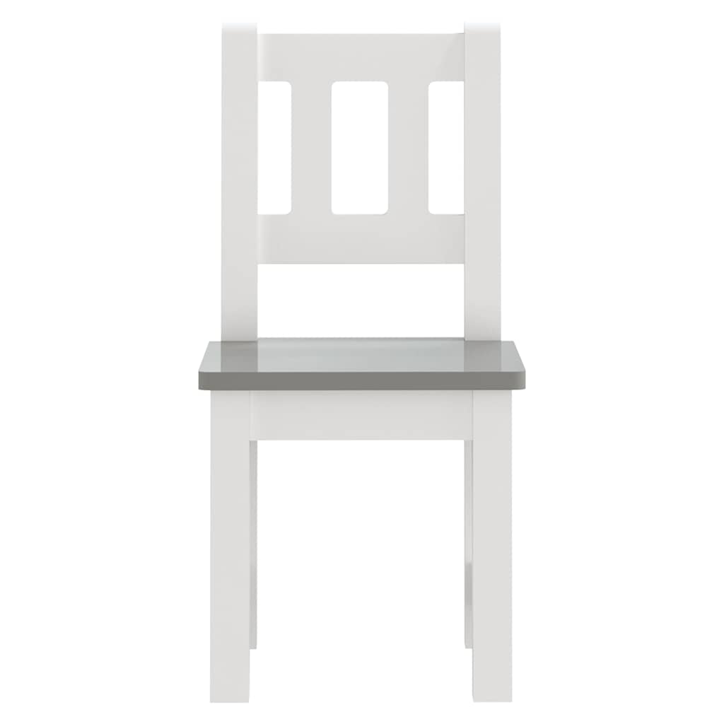 vidaXL Children Table And Chair Set | White and grey | MDF | Small | Ergonomic 5