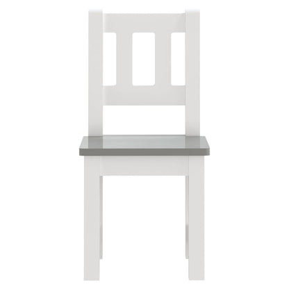 vidaXL Children Table And Chair Set | White and grey | MDF | Small | Ergonomic 5