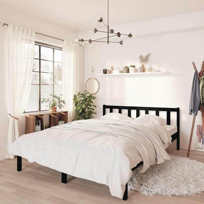 Bed Frame without Mattress Solid Wood Black 135 x 190 cm