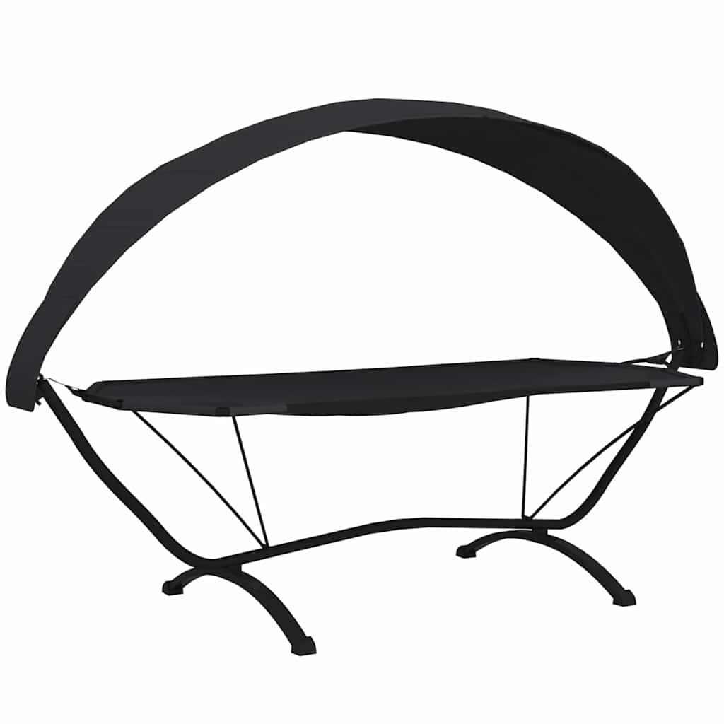 vidaXL Outdoor Lounge Bed | Black | Steel | Outdoor Lounge Bed | Rectangular 2