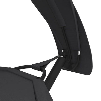 vidaXL Outdoor Lounge Bed | Black | Steel | Outdoor Lounge Bed | Rectangular 6