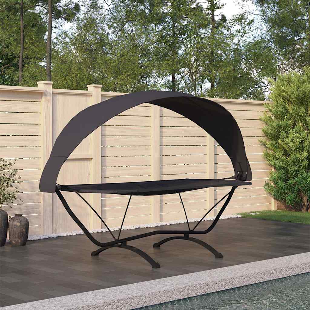 vidaXL Outdoor Lounge Bed | Black | Steel | Outdoor Lounge Bed | Rectangular 1