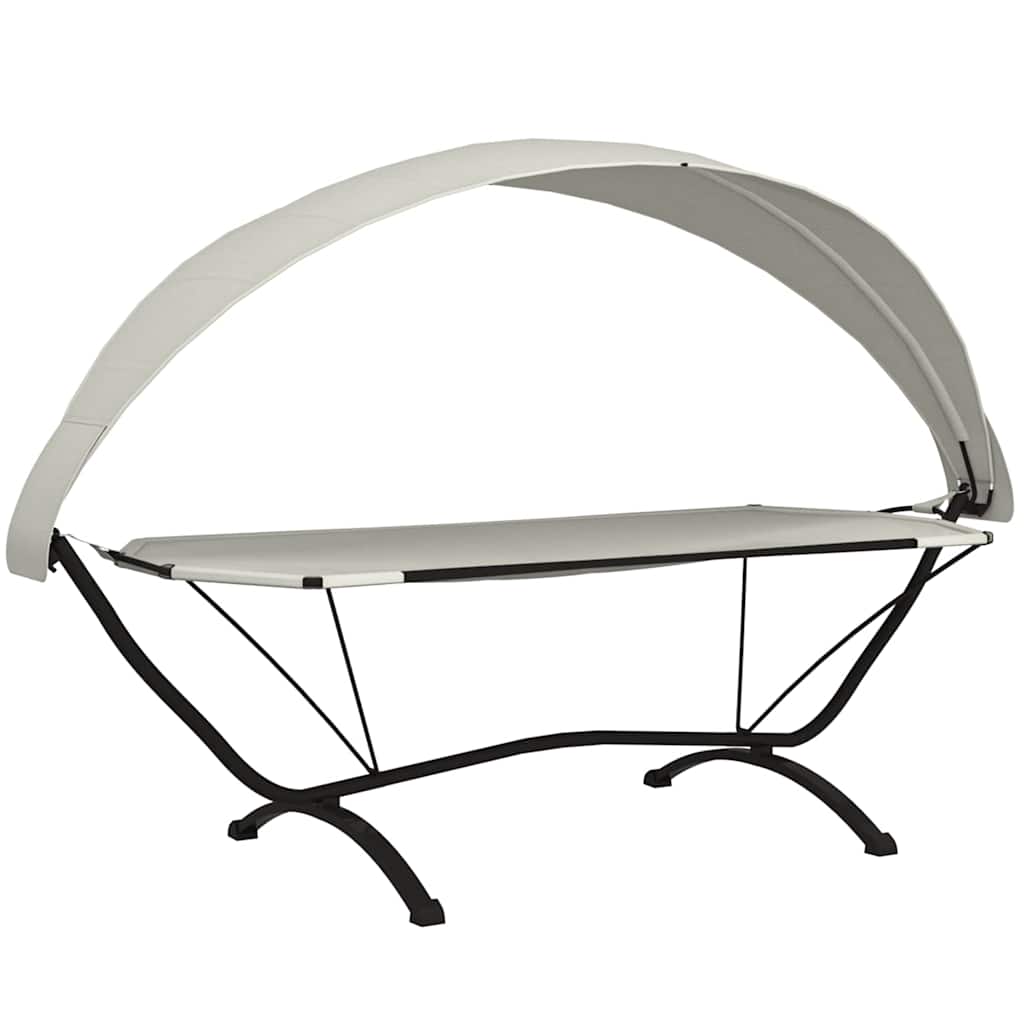 vidaXL Outdoor Lounge Bed | Cream | Steel, Oxford Fabric | Large 2