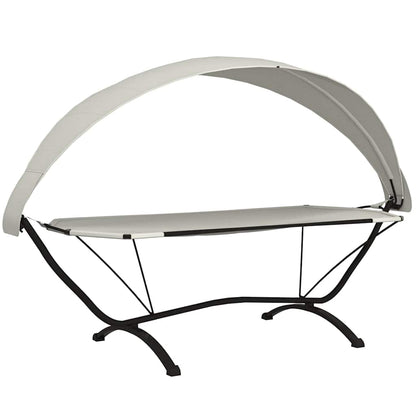 vidaXL Outdoor Lounge Bed | Cream | Steel, Oxford Fabric | Large 2