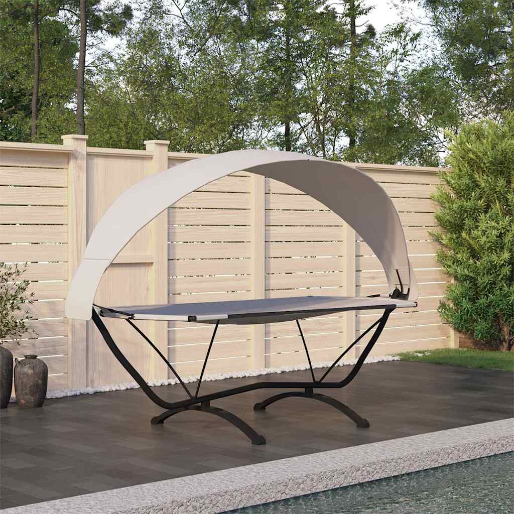 vidaXL Outdoor Lounge Bed | Cream | Steel, Oxford Fabric | Large 1