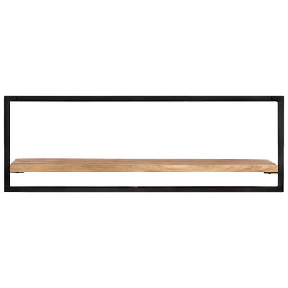 vidaXL Wall Shelf | Set of 2 | Natural wood and black 3