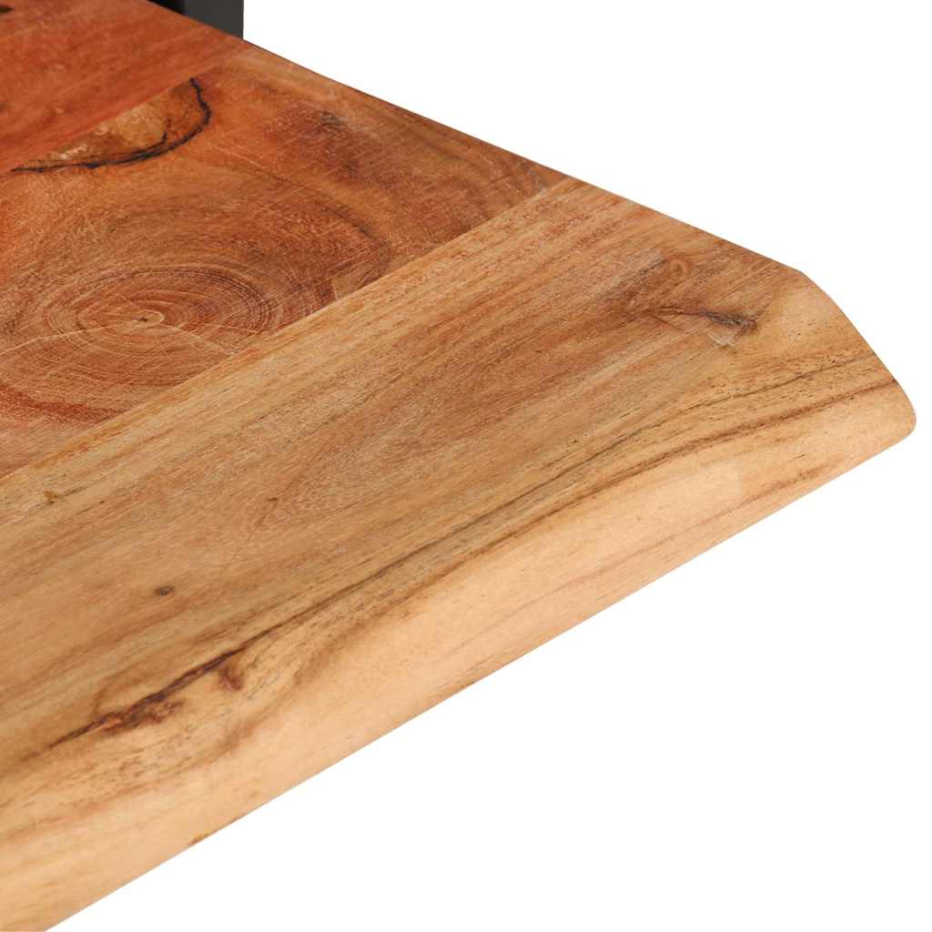 vidaXL Wall Shelf | Set of 2 | Natural wood and black 4