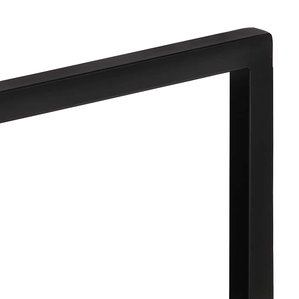 vidaXL Wall Shelf | Set of 2 | Natural wood, Black | Solid acacia wood, Steel 4