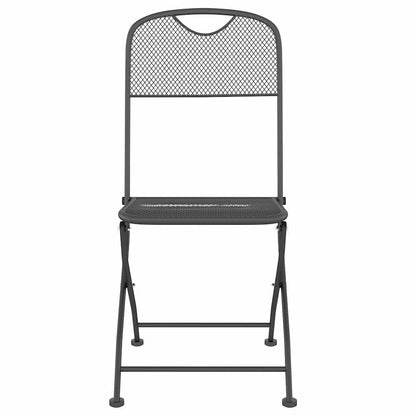 vidaXL Folding Chairs 2 pcs Expanded Metal Mesh Anthracite 4