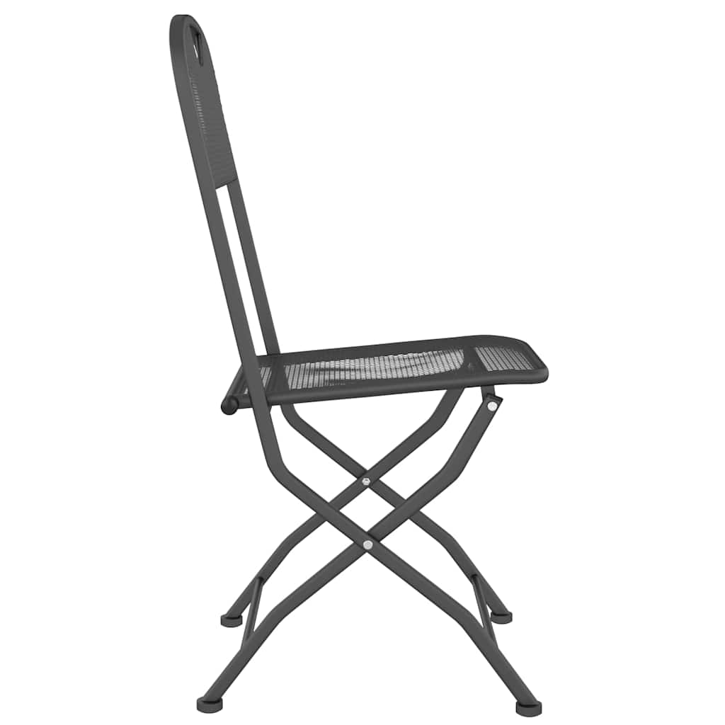 vidaXL Folding Chairs 4 pcs Expanded Metal Mesh Anthracite 5