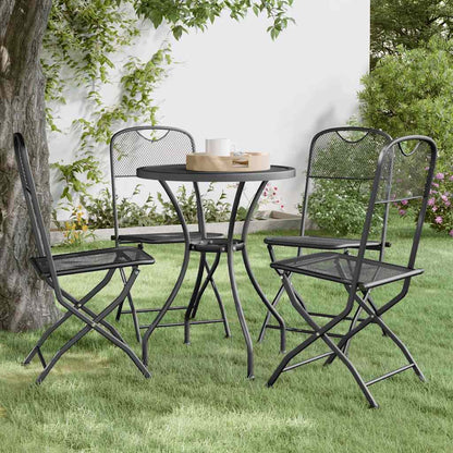 vidaXL Folding Chairs 4 pcs Expanded Metal Mesh Anthracite 1