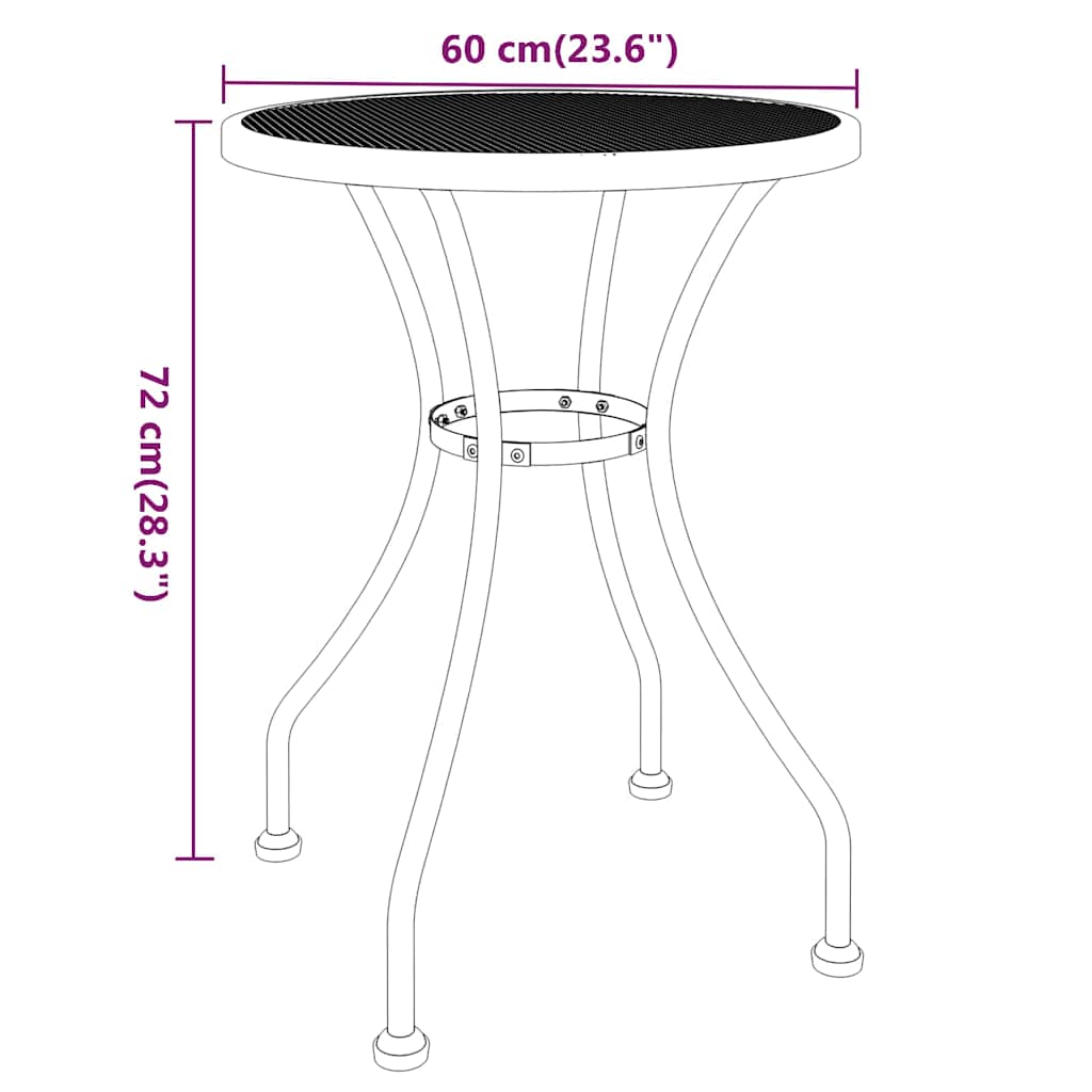 Garden Table Expanded Metal Mesh Anthracite Ø 60 x 72 cm
