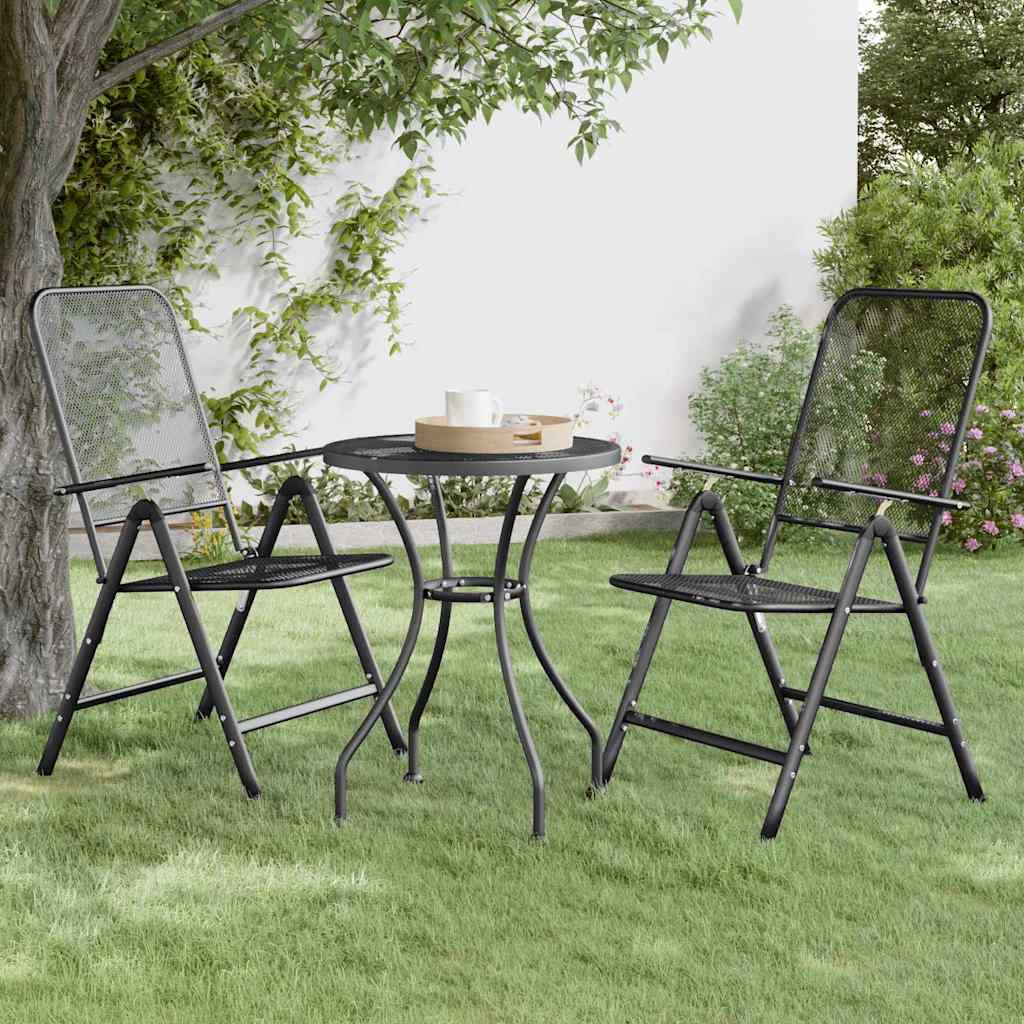 Garden Table Expanded Metal Mesh Anthracite Ø 60 x 72 cm