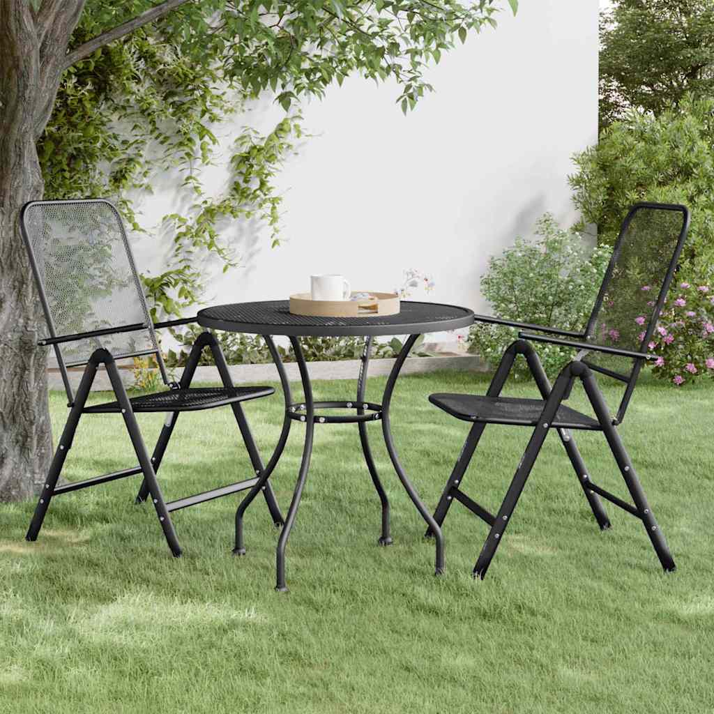 Garden Table Expanded Metal Mesh Anthracite Ø 80 x 72 cm