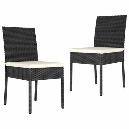 vidaXL Garden Dining Chairs 2 pcs Poly Rattan Black 1