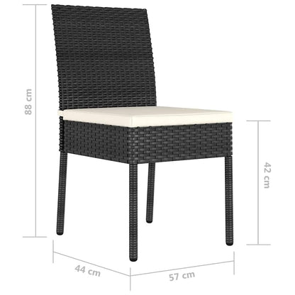 vidaXL Garden Dining Chairs 2 pcs Poly Rattan Black 6