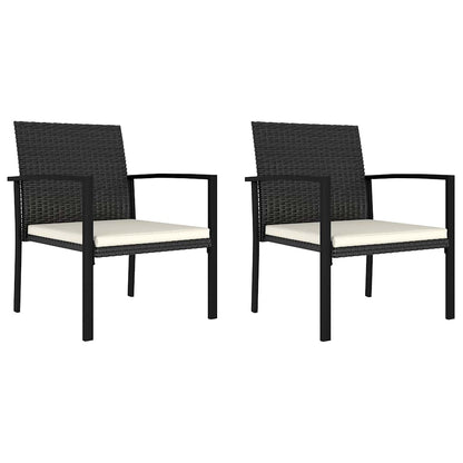 vidaXL Garden Dining Chairs 2 pcs Poly Rattan Black 1