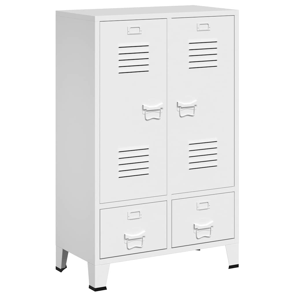 vidaXL Wardrobe | White | Steel | Medium | Height-Adjustable Shelves | Wardrobe 2