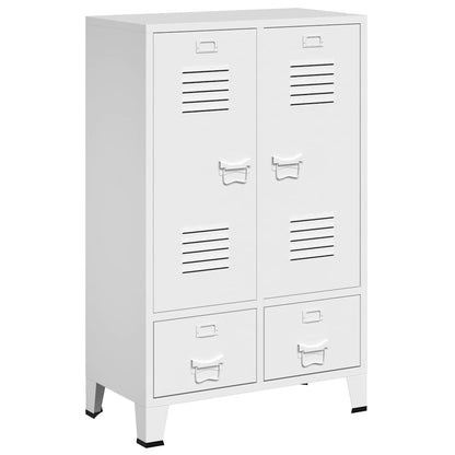 vidaXL Wardrobe | White | Steel | Medium | Height-Adjustable Shelves | Wardrobe 2