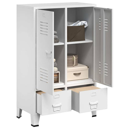 vidaXL Wardrobe | White | Steel | Medium | Height-Adjustable Shelves | Wardrobe 3