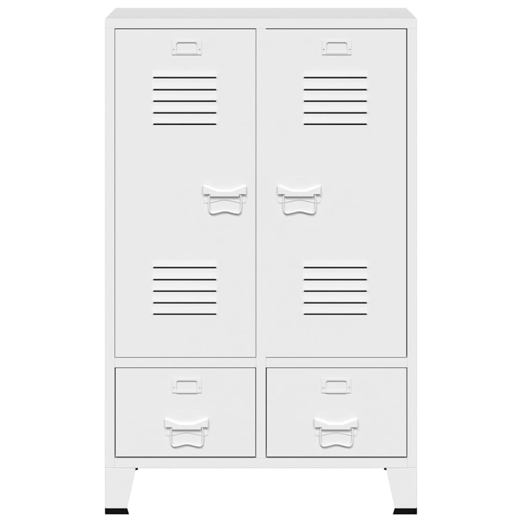 vidaXL Wardrobe | White | Steel | Medium | Height-Adjustable Shelves | Wardrobe 4