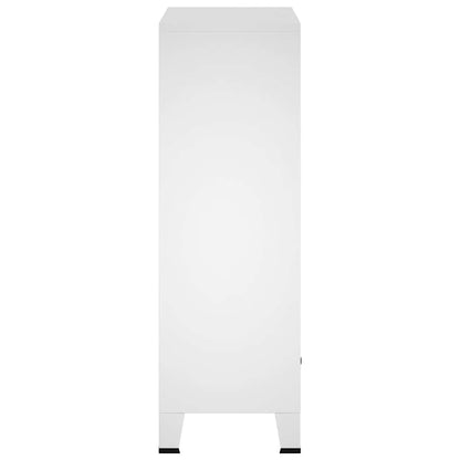 vidaXL Wardrobe | White | Steel | Medium | Height-Adjustable Shelves | Wardrobe 5